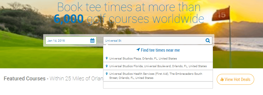 Traveling, or plan to be? Search for golf courses near attractions and destinations by entering them in the bar.