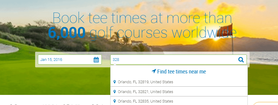 Know exactly where you want to look? Type in the zip code and start viewing tee times!
